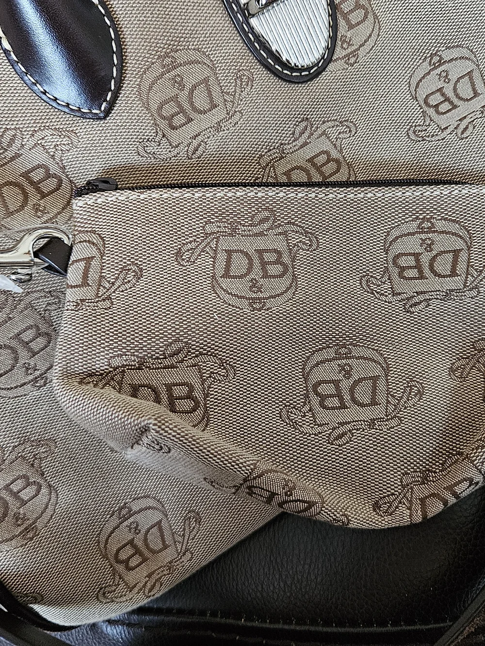 Dooney & Bourke Tan and Brown Canvas Interior Organizer